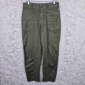 Pilcro Pants Womens 28 The Wanderer Utility Olive Green Straight Cotton Trouser